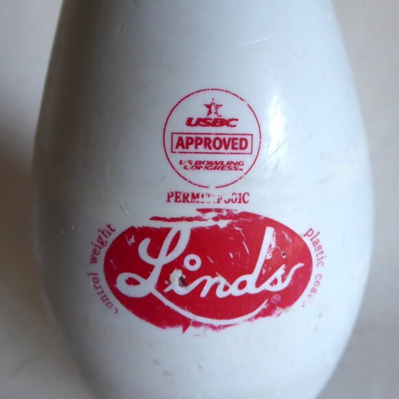 VINTAGE 15” LINDS USBC APPROVED REGULATION BOWLING ALLEY USED BOWLING PIN - Picture 2 of 9